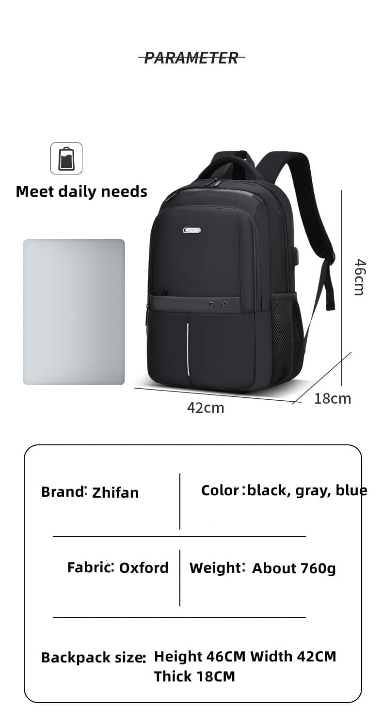 Business Casual Multi-layer Large Capacity Backpack Product Parameters