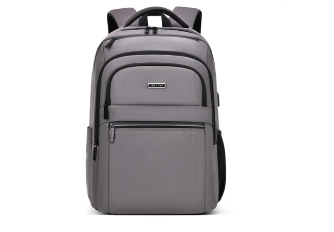 C Grey Business Casual Multi-layer Large Capacity Backpack