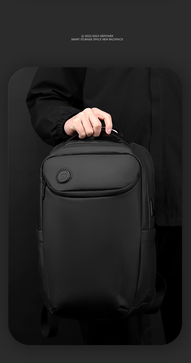 HS-1276 Black Waterproof Business Laptop Backpack