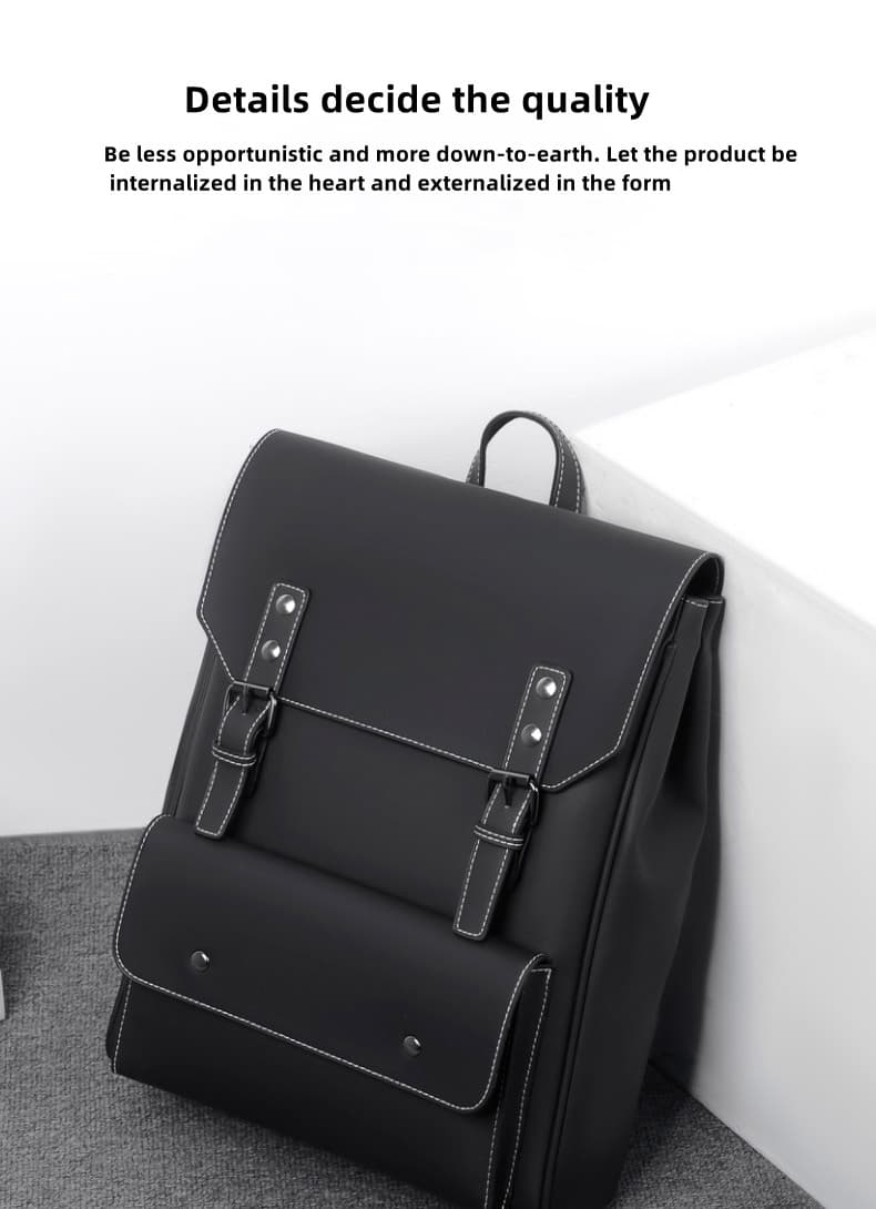 HTDS-S71778 Black Leather Backpack