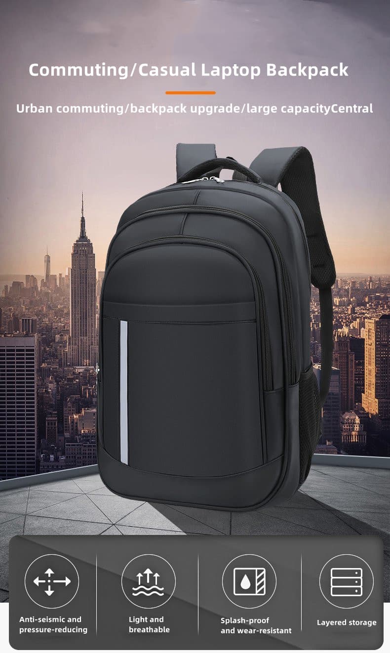 KDT-6505 Black Casual Laptop Backpack.