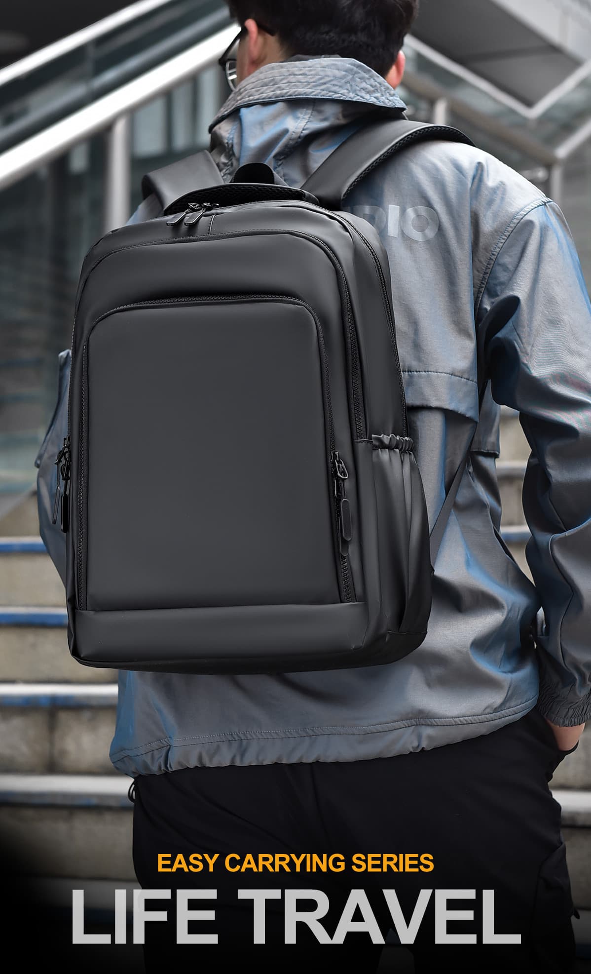 SPED-324 Black Travel Laptop Backpack