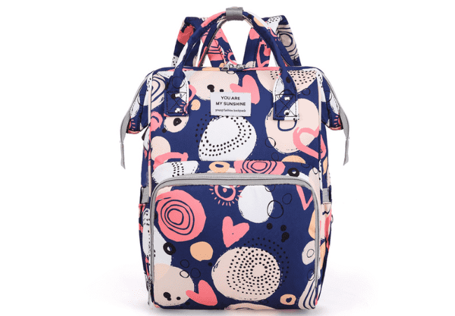 Blue Graffiti Printed Diaper Bag