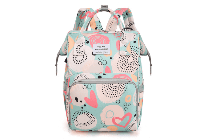 Green Graffiti Printed Diaper Bag