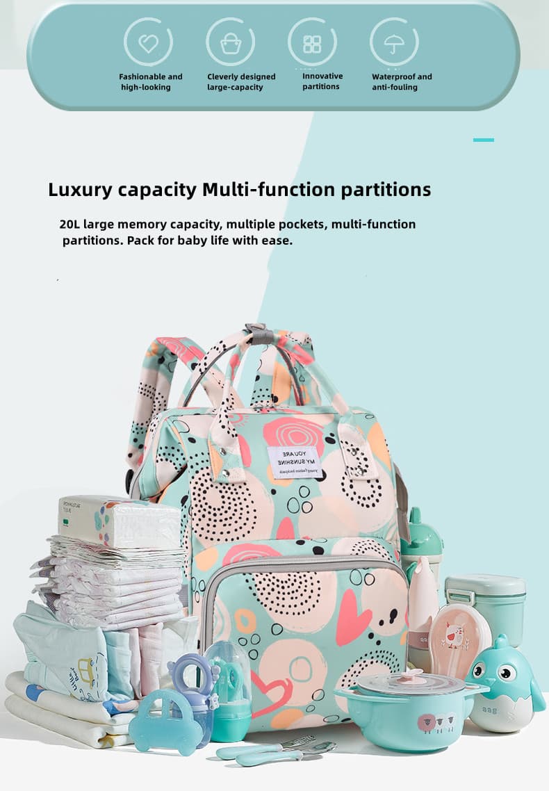 JZ-9027 Printed Diaper Bag