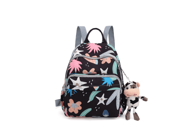 Black Multifunctional Cartoon Diaper Bag